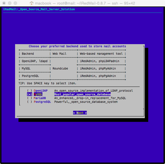 choose backend db choose backend db